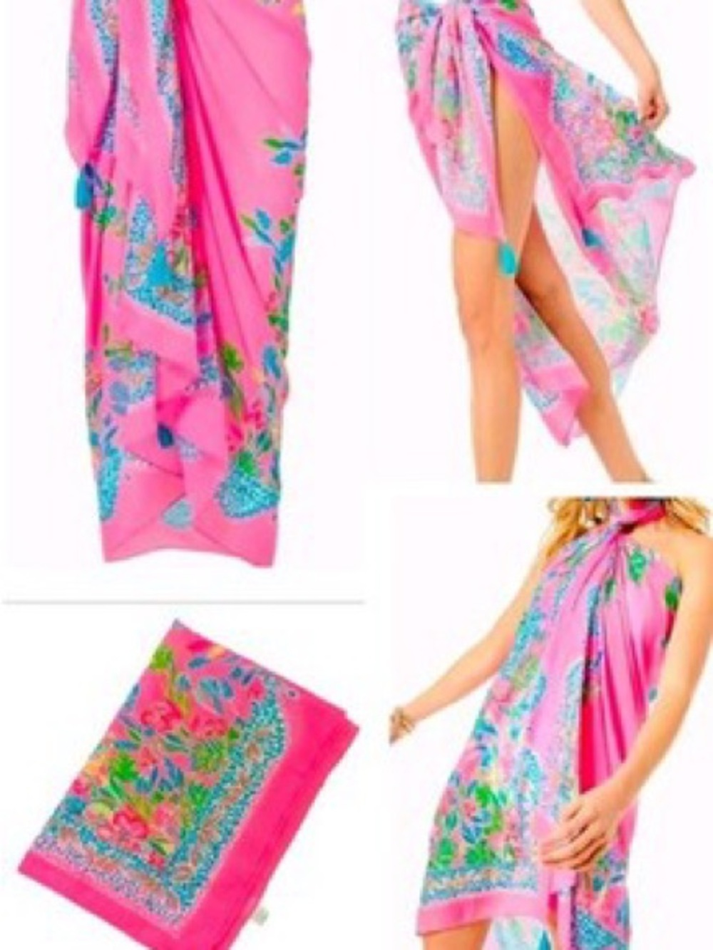 Lilly Pulitzer pink pareo wrap cover up